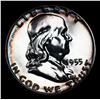 Image 2 : Proof 1955 Franklin Half Dollar 50c Grades GEM+ Proof