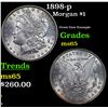 Image 1 : 1898-p Morgan Dollar $1 Grades GEM Unc