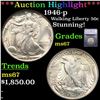 Image 1 : ***Auction Highlight*** 1946-p Walking Liberty Half Dollar 50c Grades ms67 By SEGS (fc)