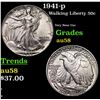 Image 1 : 1941-p Walking Liberty Half Dollar 50c Grades Choice AU/BU Slider