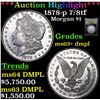 Image 1 : ***Auction Highlight*** 1878-p 7/8tf Morgan Dollar $1 Graded Select Unc+ DMPL BY USCG (fc)