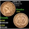 Image 1 : 1864 cn Indian Cent 1c Grades vf++