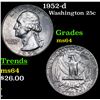 Image 1 : 1952-d Washington Quarter 25c Grades Choice Unc