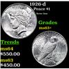 Image 1 : 1926-d Peace Dollar $1 Grades Select+ Unc