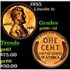 Image 1 : Proof 1955 Lincoln Cent 1c Grades Gem+= Proof Red