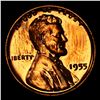 Image 2 : Proof 1955 Lincoln Cent 1c Grades Gem+= Proof Red