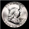 Image 2 : 1961-p Franklin Half Dollar 50c Grades Choice Unc