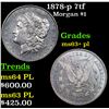 Image 1 : 1878-p 7tf Morgan Dollar $1 Grades Select Unc+ PL