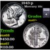 Image 1 : 1943-p Mercury Dime 10c Graded ms67+ By SEGS