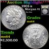 Image 1 : ***Auction Highlight*** 1901-s Morgan Dollar $1 Graded Choice Unc BY USCG (fc)