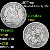 Image 1 : 1877-cc Seated Liberty Quarter 25c Grades vf++