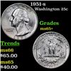Image 1 : 1951-s Washington Quarter 25c Grades GEM+ Unc