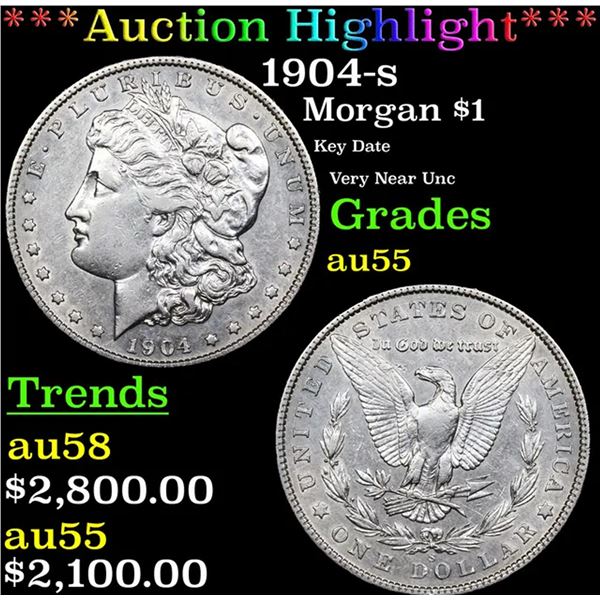 ***Auction Highlight*** 1904-s Morgan Dollar $1 Graded au55 BY SEGS (fc)