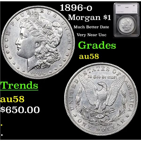 1896-o Morgan Dollar $1 Graded au58 By SEGS