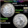 Image 1 : ***Auction Highlight*** 1835 Capped Bust Dime 10c Graded Select Unc By USCG (fc)