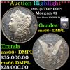 Image 1 : ***Auction Highlight*** 1897-p Morgan Dollar TOP POP! $1 Graded ms66+ DMPL By SEGS (fc)