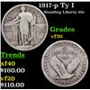 Image 1 : 1917-p Ty I Standing Liberty Quarter 25c Grades vf++