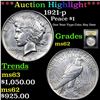 Image 1 : ***Auction Highlight*** 1921-p Peace Dollar $1 Graded Select Unc BY USCG (fc)
