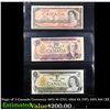 Image 1 : Page of 3 Canada Currency 1973 $1 (CU), 1954 $2 (VF), 1971 $10 (XF)