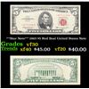 Image 1 : **Star Note** 1963 $5 Red Seal United States Note Grades vf++