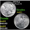 Image 1 : 1924-p Peace Dollar $1 Grades Select Unc
