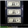Image 1 : Complete Set of 3x 1957 $1 Silver Certificates 1957, 1957A, 1957B XF/AU