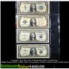 Image 1 : Complete Type Set of 4x $1 Small Size Silver Certificates 1928B "Funny Back" (vf30), 1934 "Funny Bac