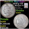Image 1 : ***Auction Highlight*** 1878-p 7tf Morgan Dollar $1 Graded ms64+ By SEGS (fc)