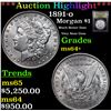 Image 1 : ***Auction Highlight*** 1891-o Morgan Dollar $1 Graded Choice+ Unc BY USCG (fc)