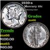 Image 1 : 1939-s Mercury Dime 10c Grades GEM+ Unc