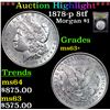 Image 1 : ***Auction Highlight*** 1878-p 8tf Morgan Dollar $1 Graded Select+ Unc BY USCG (fc)