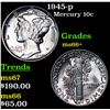 Image 1 : 1945-p Mercury Dime 10c Grades GEM++ Unc