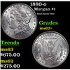 Image 1 : 1880-o Morgan Dollar $1 Grades Select Unc