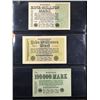 Image 2 : Page of 3 Germany 1920's Hyperinflation Notes 1923 1 million mark, 1923 10 Million Mark, 1923 100,00