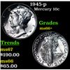 Image 1 : 1945-p Mercury Dime 10c Grades GEM++ Unc