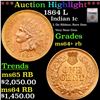 Image 1 : ***Auction Highlight*** 1864 L Indian Cent 1c Graded ms64+ rb By SEGS (fc)