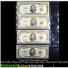 Image 1 : Page of 4 $5 United States Notes 1953 (VF25), **Star Note** 1963 (vf35), 1963 (vf25), **Star Note** 