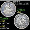 Image 1 : 1856-o Seated Liberty Quarter 25c Grades xf