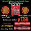 Image 1 : Mixed small cents 1c orig shotgun roll, 1926-p Lincoln Cent, 1920-p Lincoln Cent other end, Coca Col