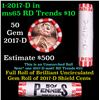 Image 1 : BU Shotgun Lincoln 1c roll, 1976-p 50 pcs Steel-Strong Wrapper 50c
