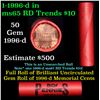 Image 1 : BU Shotgun Lincoln 1c roll, 1976-p 50 pcs Steel-Strong Wrapper 50c