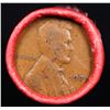 Image 2 : Mixed small cents 1c orig shotgun roll, 1920-p Lincoln Cent, Wheat Cent other end, Coca Cola Wrapper