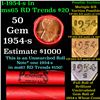 Image 1 : BU Shotgun Lincoln 1c roll, 1954-s 50 pcs Steel-Strong Wrapper 50c
