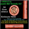 Image 1 : BU Shotgun Lincoln 1c roll, 1958-d 50 pcs Brandt Wrapper 50c