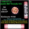 Image 1 : BU Shotgun Lincoln 1c roll, 1968-s 50 pcs Steel-Strong Wrapper 50c