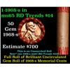 Image 1 : BU Shotgun Lincoln 1c roll, 1968-s 50 pcs 50c Pennies Wrapper