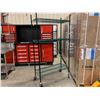 Image 2 : GREEN COATED 42"W X 18"D X 77 1/2"H COMMERCIAL 3 TIER 'METRO' STYLE MOBILE RACKING SYSTEM