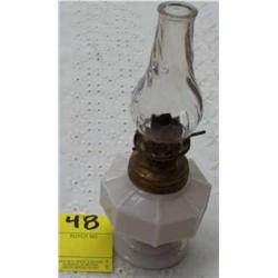 6 3/4" Antique Milk Glass Lamp