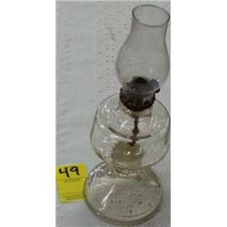 9 1/2" Antique Clear Glass Lamp
