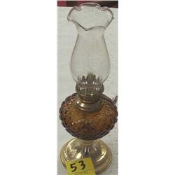 9 1/2" Amber Glass Lamp